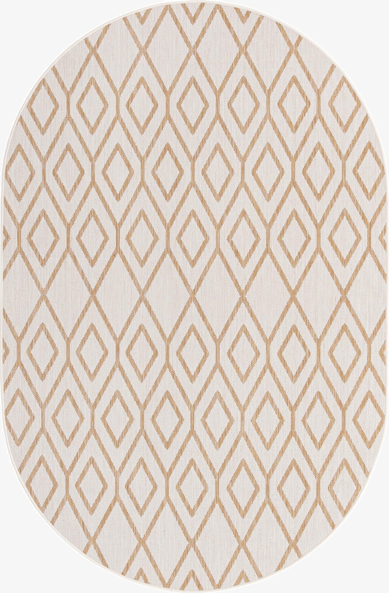 5' 3 x 8'  Washable Jill Zarin Turks and Caicos Indoor / Outdoor Oval Rug