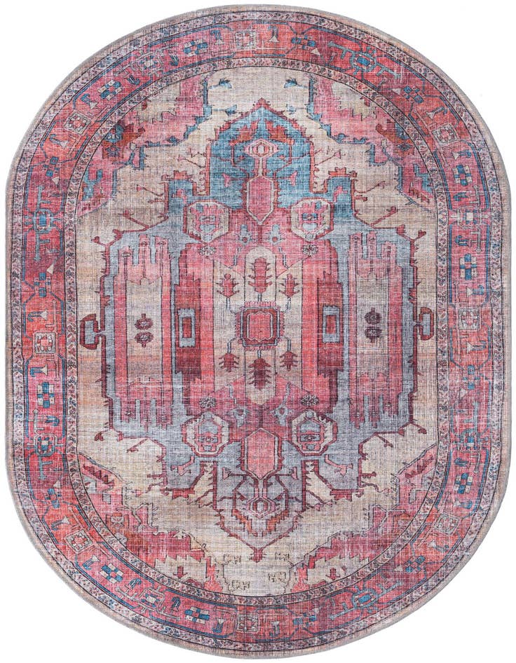 Detail image of 5' 3 x 8' Washable Maahru Oval Rug