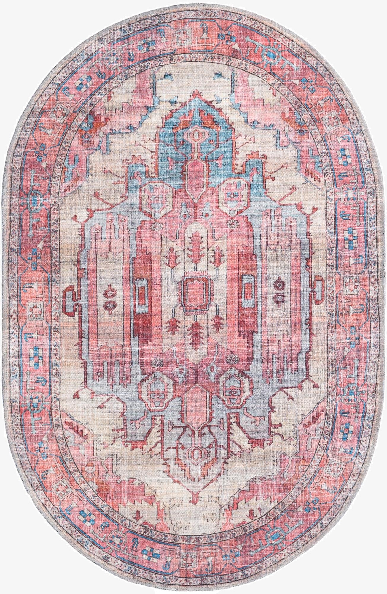 4' x 6'  Washable Maahru Oval Rug