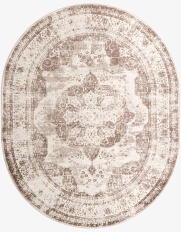 Beige Monte Carlo Oval Rug