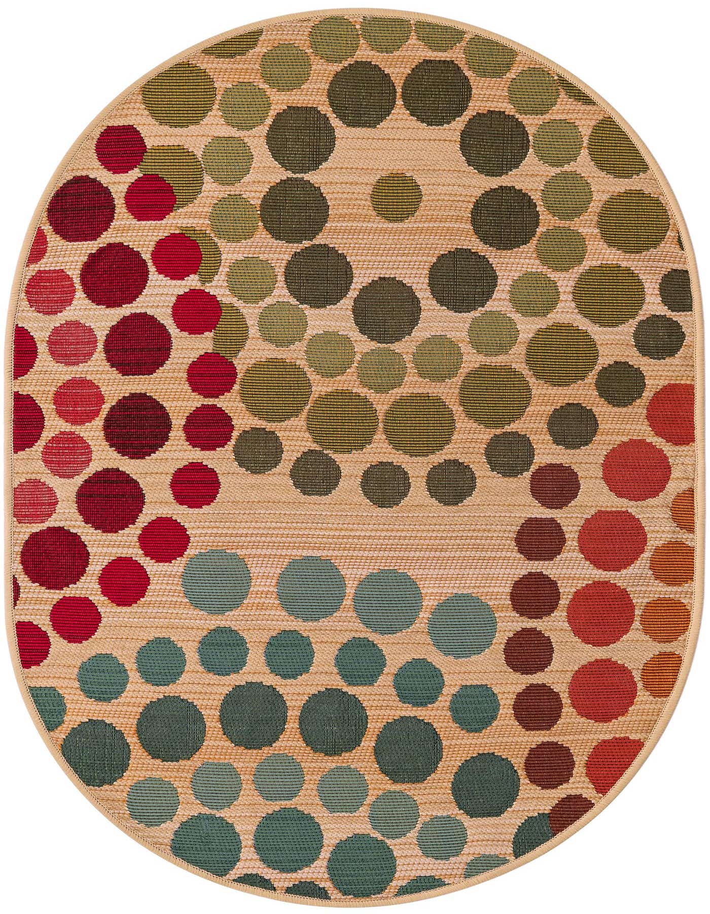 2' 2 x 3' Easy-Clean Modern Indoor / Outdoor Oval Rug
