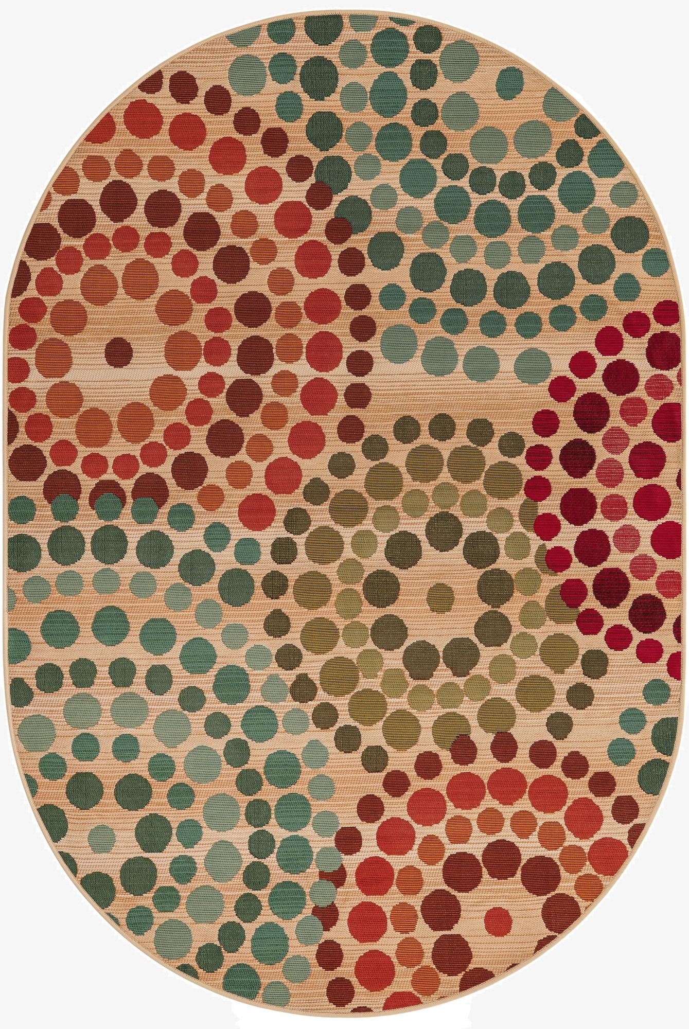 4' x 6'  Washable Modern Indoor / Outdoor Oval Rug