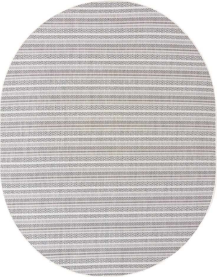 Detail image of 7' 10 x 10' Easy-Clean Ribbon Indoor / Outdoor Oval Rug