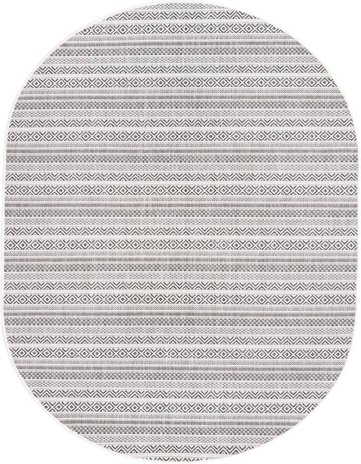 Detail image of 5' 3 x 8' Easy-Clean Ribbon Indoor / Outdoor Oval Rug