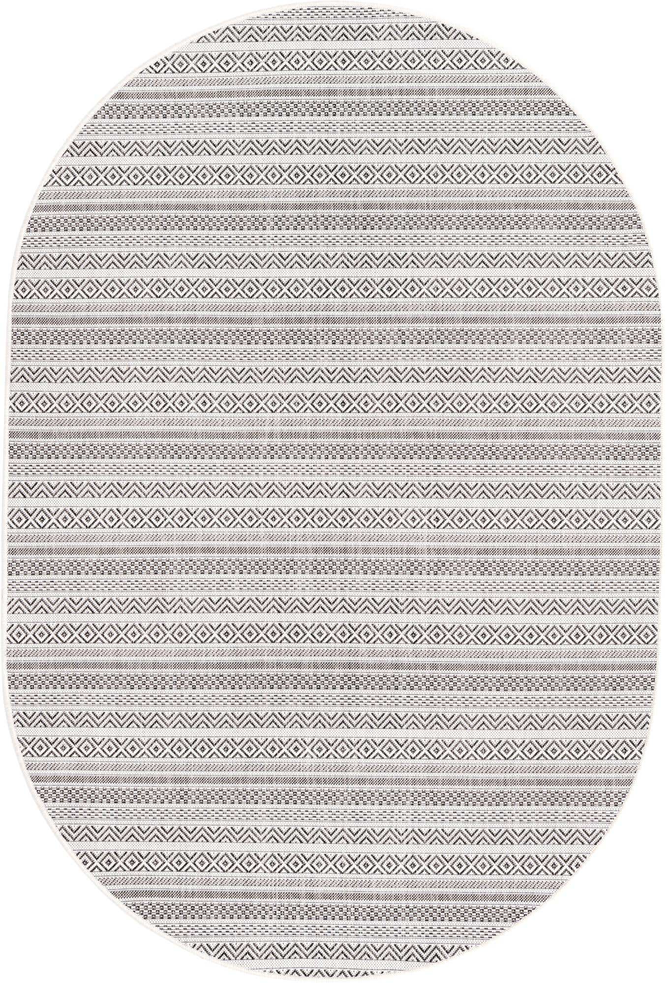 5' 3 x 8' Easy-Clean Ribbon Indoor / Outdoor Oval Rug
