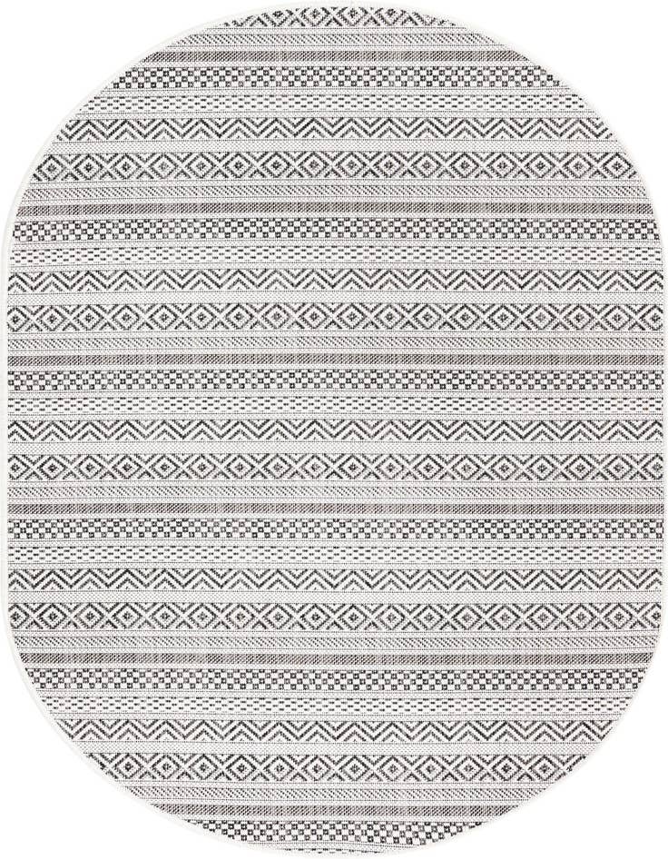 Detail image of 3' x 5' 3 Easy-Clean Ribbon Indoor / Outdoor Oval Rug
