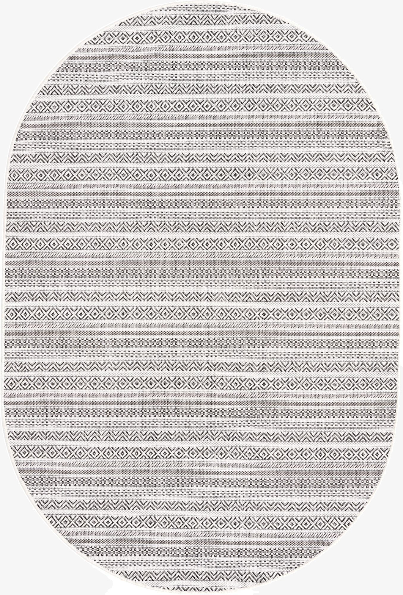 5' 3 x 8' Washable Ribbon Indoor / Outdoor Oval Rug