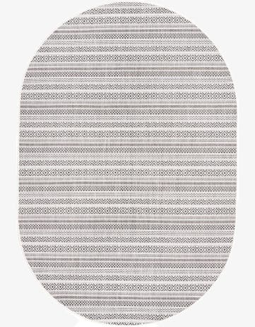 5' 3 x 8' Easy-Clean Ribbon Indoor / Outdoor Oval Rug