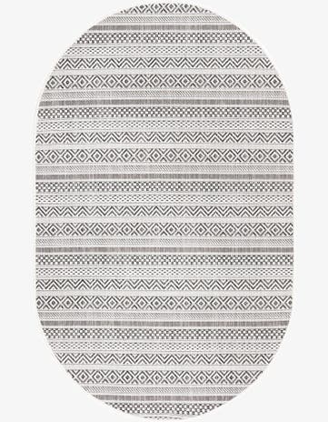 3' x 5' 3 Easy-Clean Ribbon Indoor / Outdoor Oval Rug