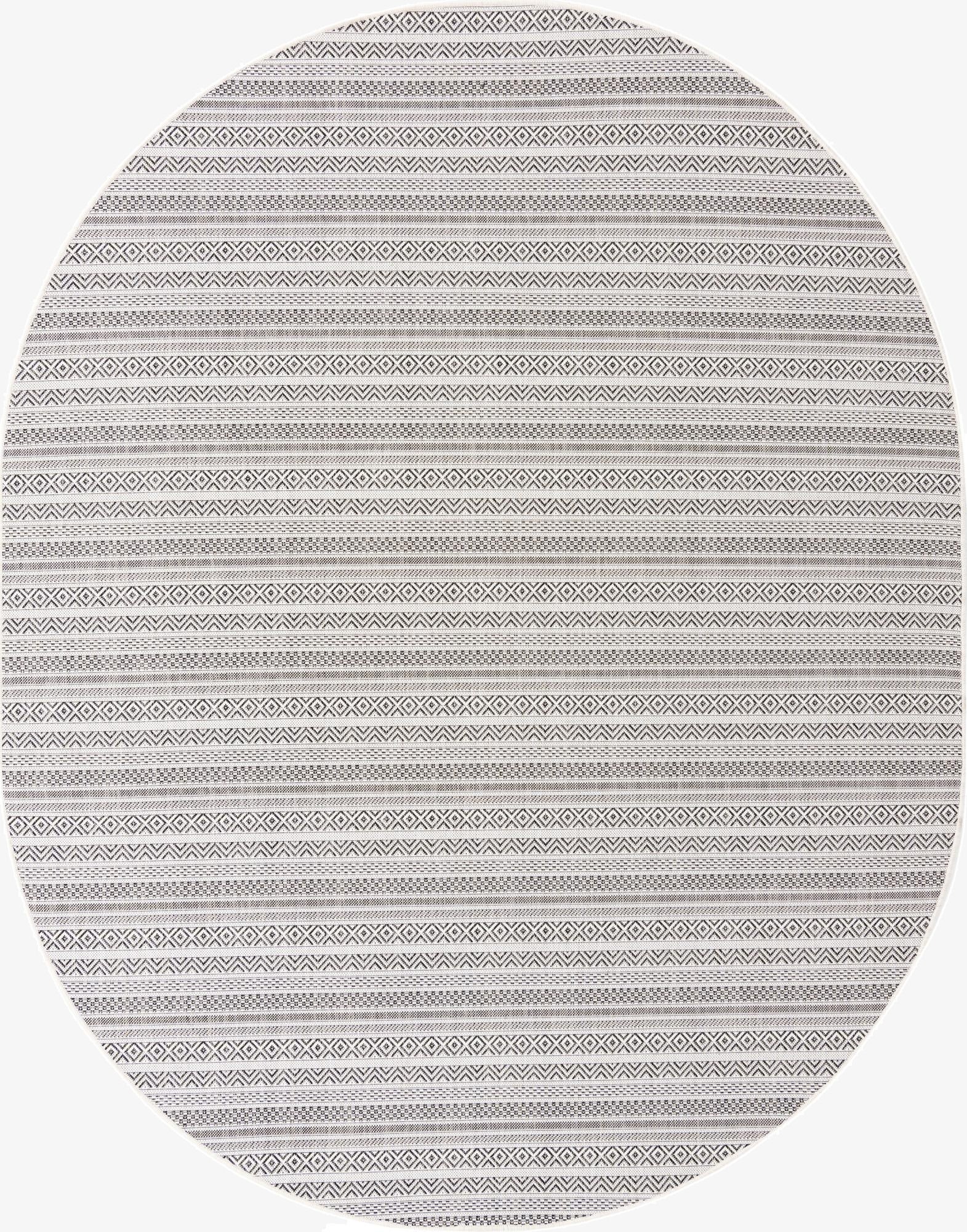 7' 10 x 10' Washable Ribbon Indoor / Outdoor Oval Rug