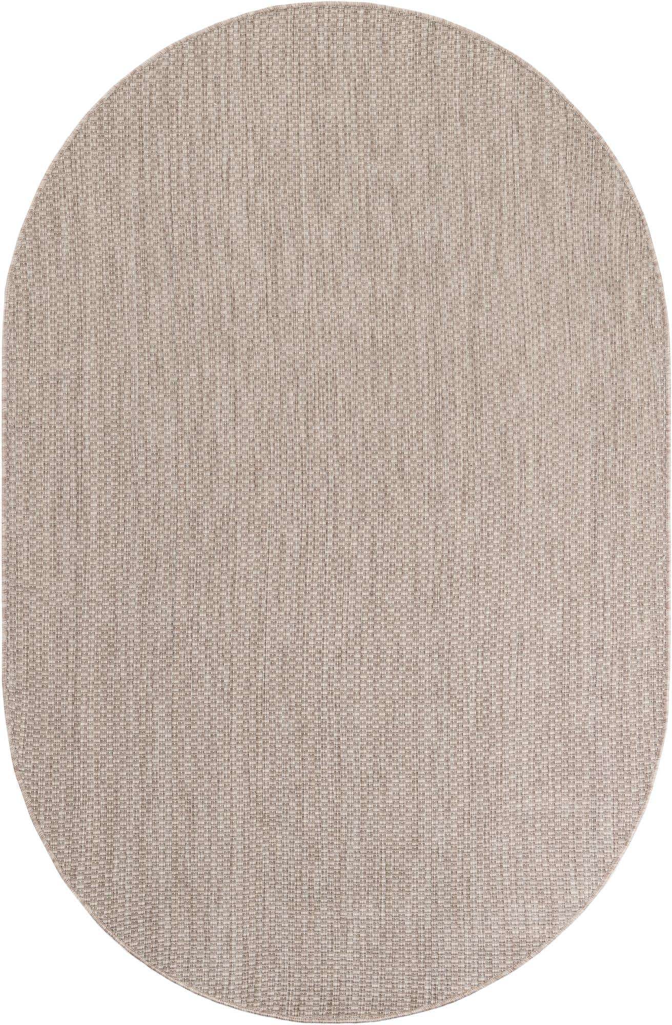 5' 3 x 8' Easy-Clean Solid Indoor / Outdoor Oval Rug