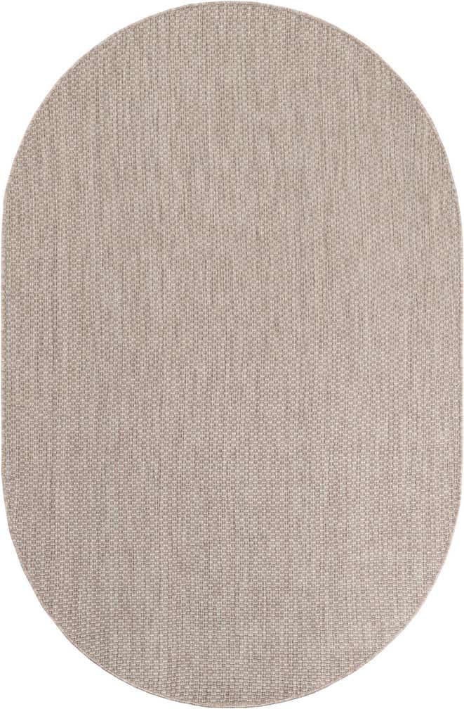 5' 3 x 8' Easy-Clean Solid Indoor / Outdoor Oval Rug