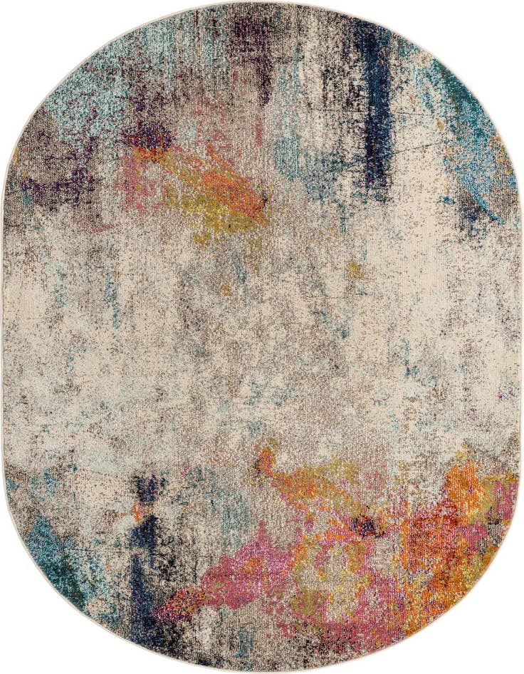 Detail image of 5' x 8' Washable Spectrum Oval Rug
