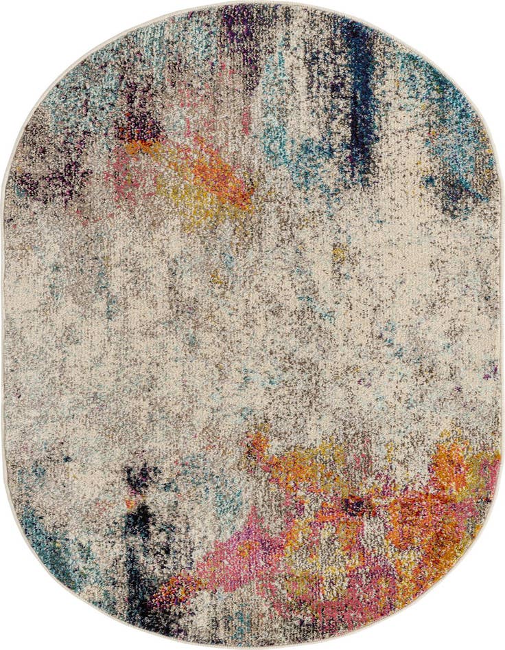 Detail image of 3' 3 x 5' 3 Washable Spectrum Oval Rug