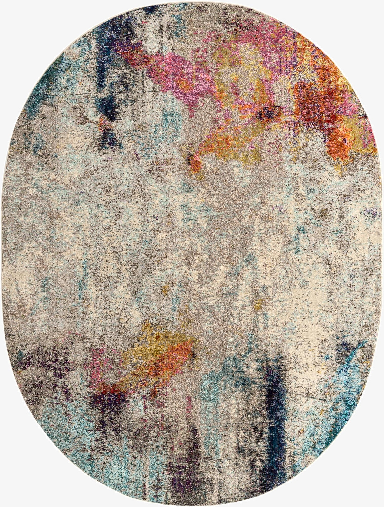 Primary image 8' x 10'  Washable Spectrum Oval Rug
