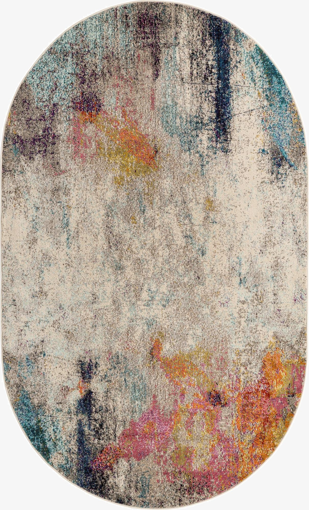 5' x 8'  Washable Spectrum Oval Rug