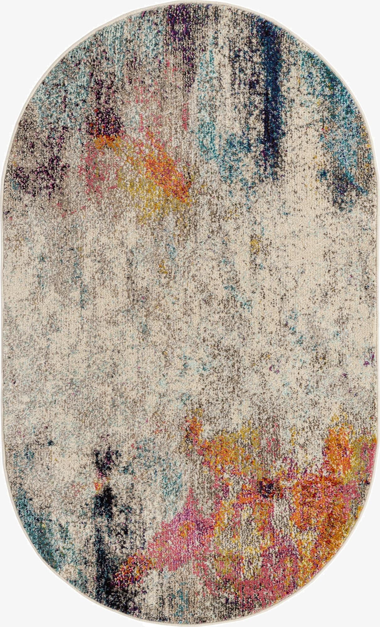 3' 3 x 5' 3  Washable Spectrum Oval Rug