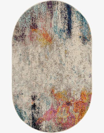 3' 3 x 5' 3 Washable Spectrum Oval Rug