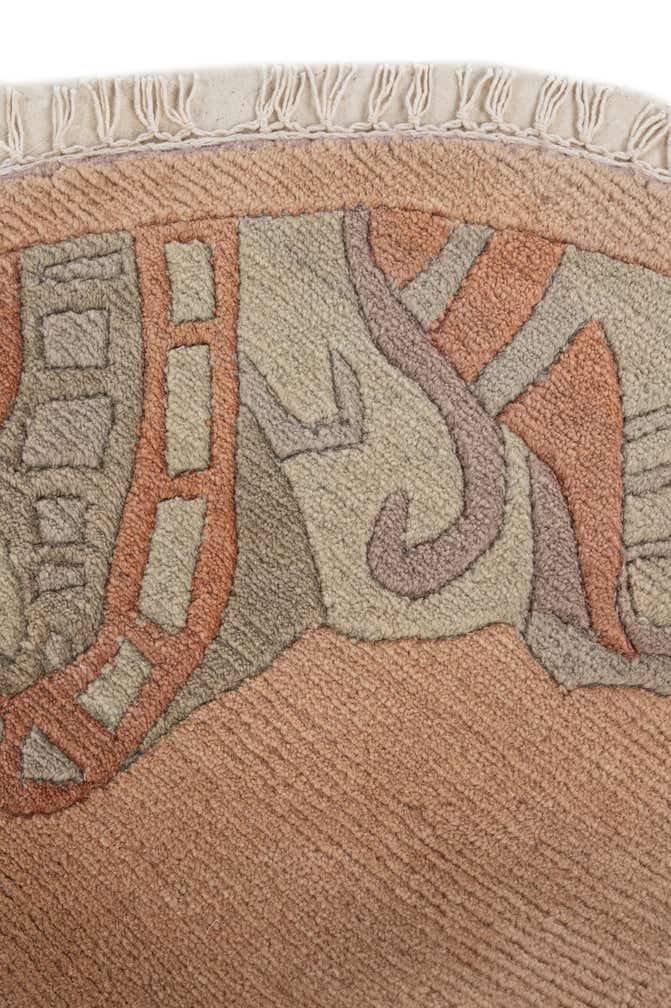 4' 1 x 6' Hand Knotted Tibet Wool Oval Rug