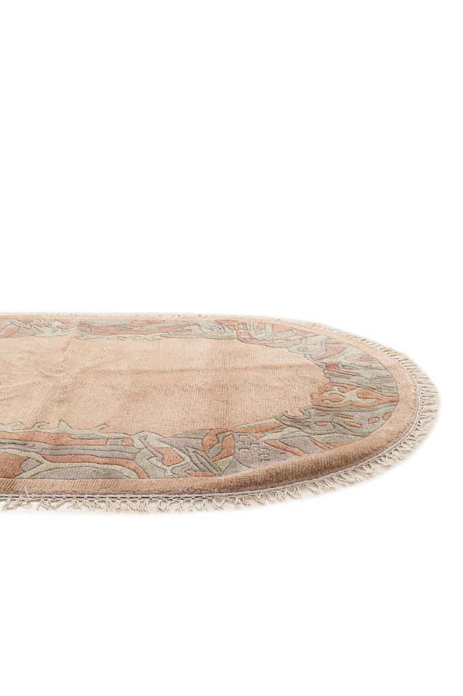 4' 1 x 6' Hand Knotted Tibet Wool Oval Rug