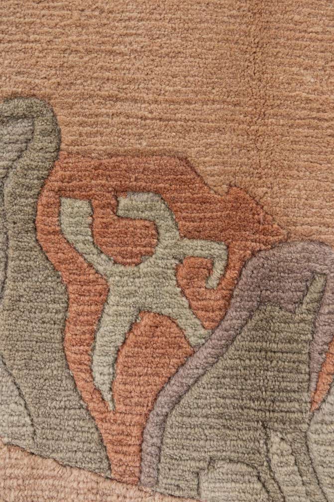 4' 1 x 6' Hand Knotted Tibet Wool Oval Rug