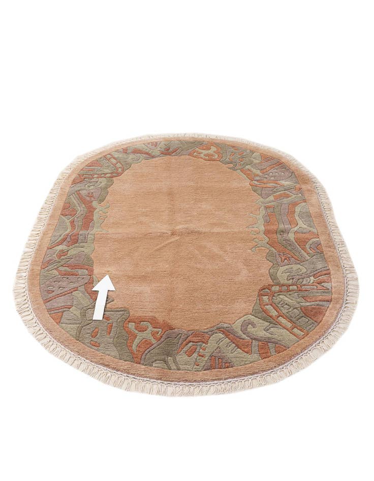 Detail image of 4' 1 x 6'  Hand Knotted Tibet Wool Oval Rug