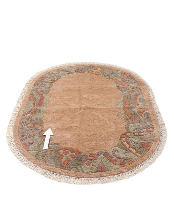 4' 1 x 6' Hand Knotted Tibet Wool Oval Rug