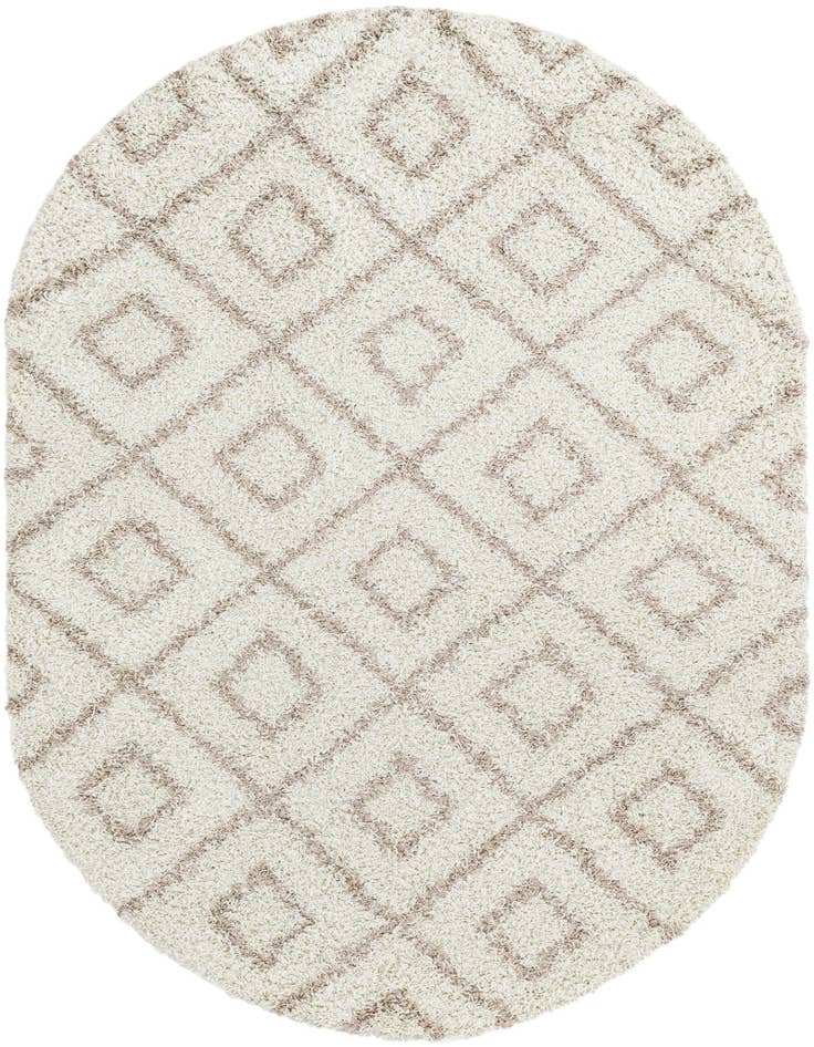 Detail image of 5' 3 x 8' Trellis Shag Oval Rug
