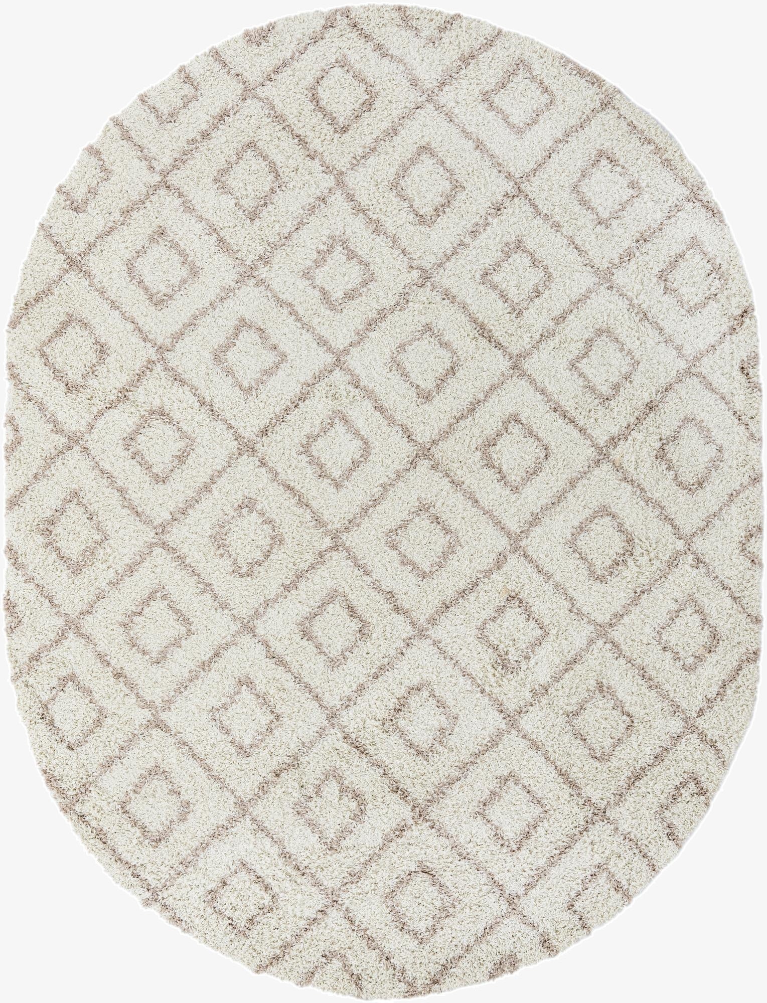 7' 10 x 10' Trellis Shag Oval Rug