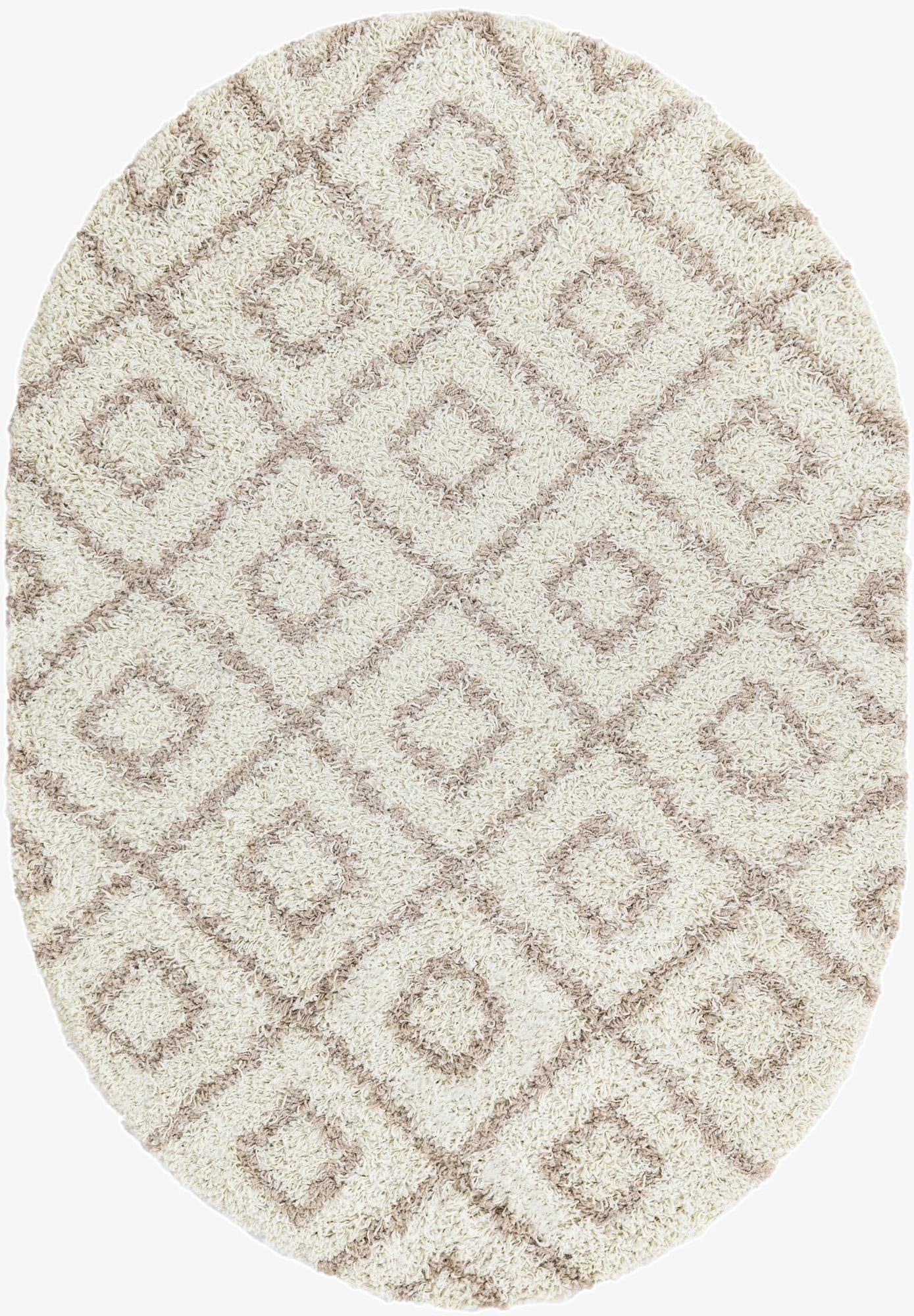 Primary image 4' x 6' Trellis Shag Oval Rug
