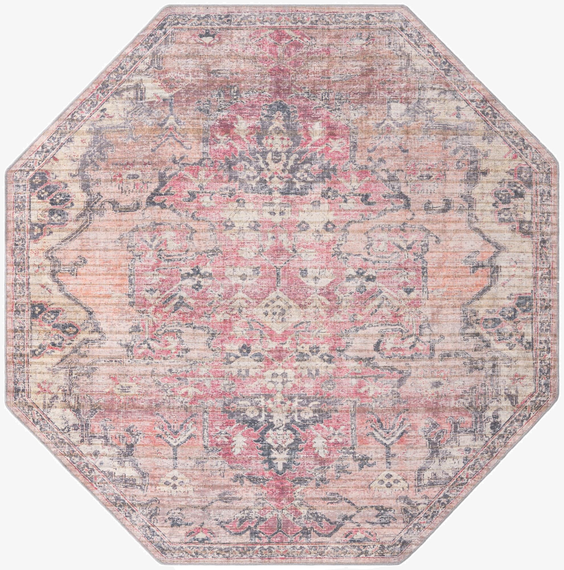 7' 10 x 7' 10  Washable Nostalgia Octagon Rug