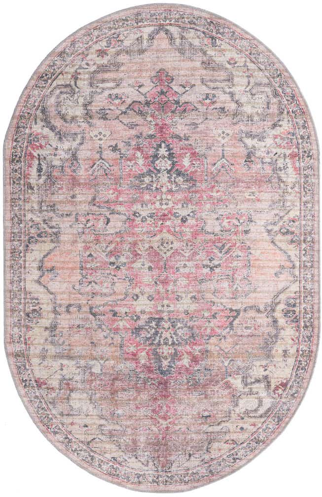 5' 3 x 8' Washable Nostalgia Oval Rug
