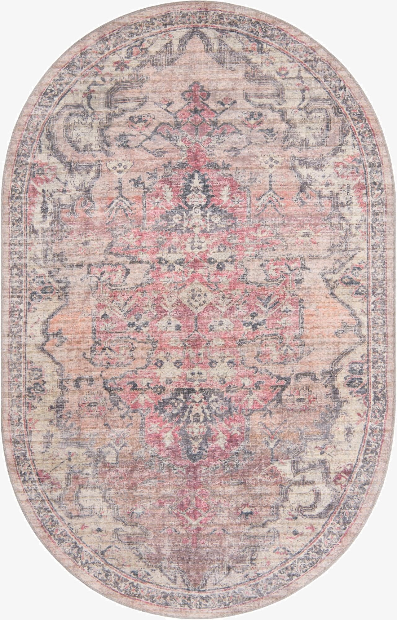 6' x 9'  Washable Nostalgia Oval Rug