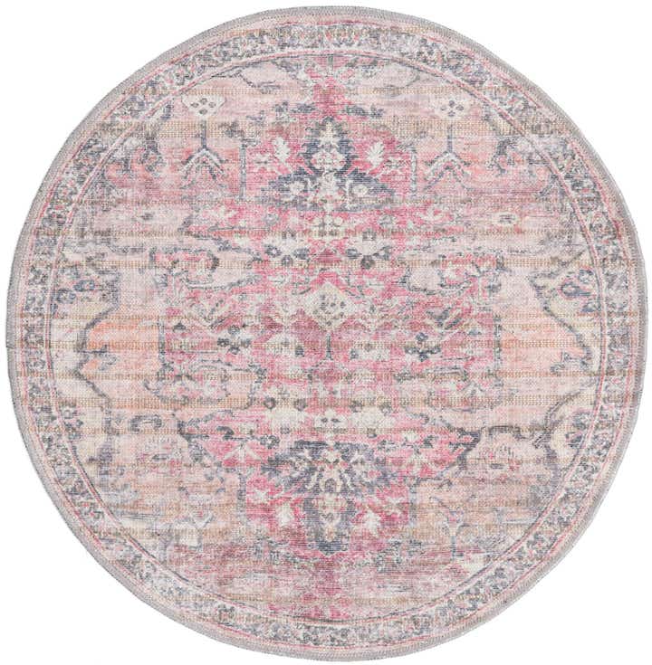 3' 3 x 3' 3 Washable Nostalgia Round Rug