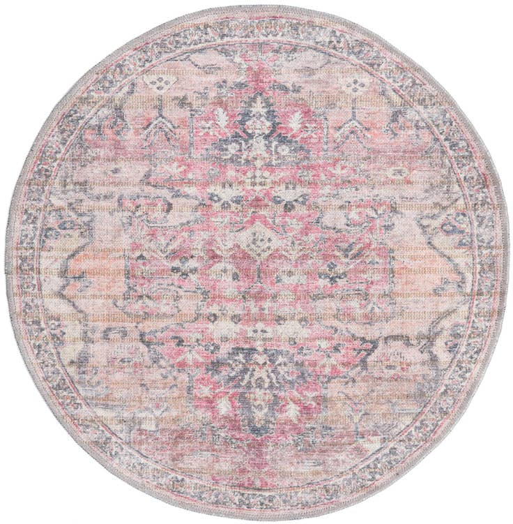 Detail image of 3' 3 x 3' 3 Washable Nostalgia Round Rug