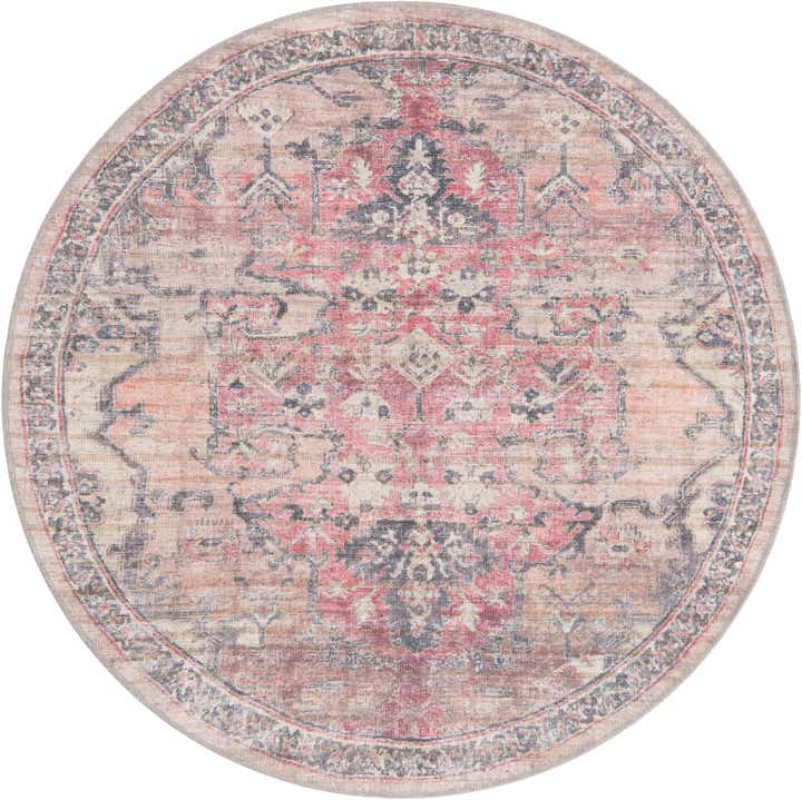 5' 3 x 5' 3 Washable Nostalgia Round Rug