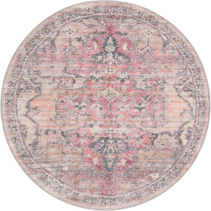 Detail image of 5' 3 x 5' 3 Washable Nostalgia Round Rug