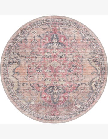 6' x 6' Washable Nostalgia Round Rug