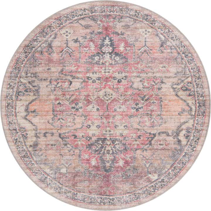 6' x 6' Washable Nostalgia Round Rug