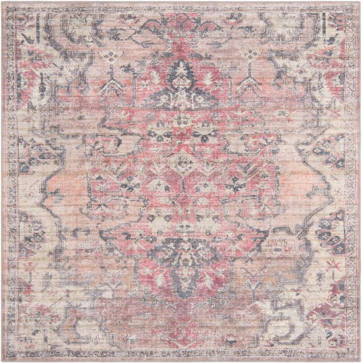 6' x 6' Washable Nostalgia Square Rug