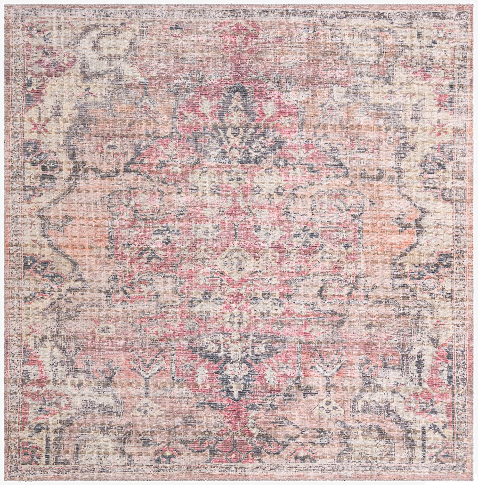 7' 3 x 7' 3  Washable Nostalgia Square Rug