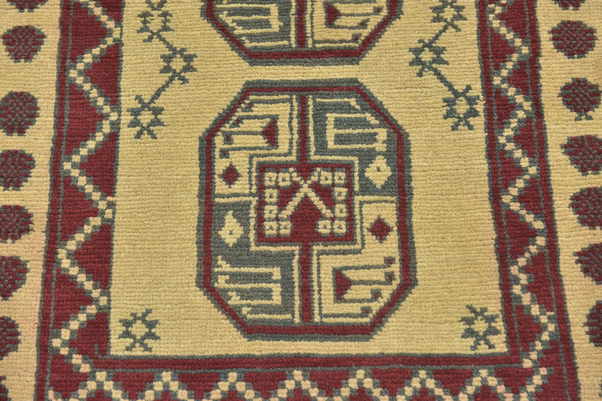 3' 2 x 5' Hand Knotted Afghan Akhche Wool Rug