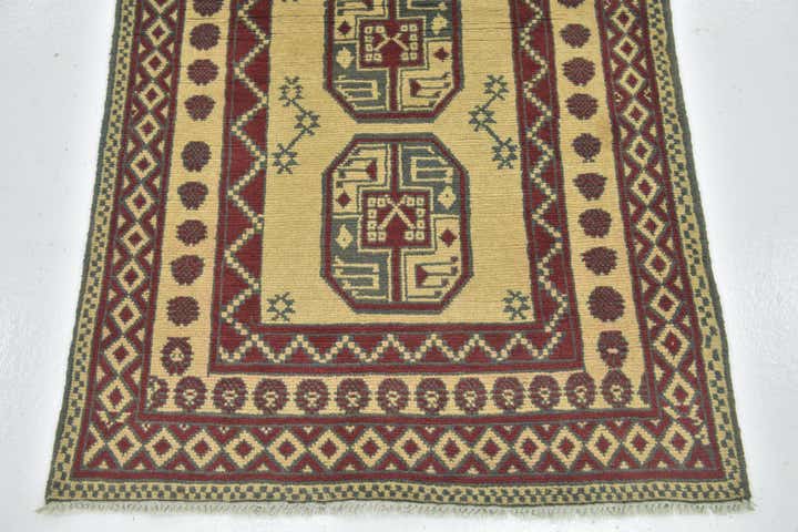 3' 2 x 5' Hand Knotted Afghan Akhche Wool Rug