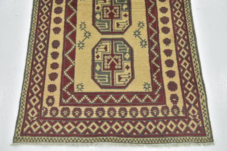 Detail image of 3' 2 x 5' Hand Knotted Afghan Akhche Wool Rug