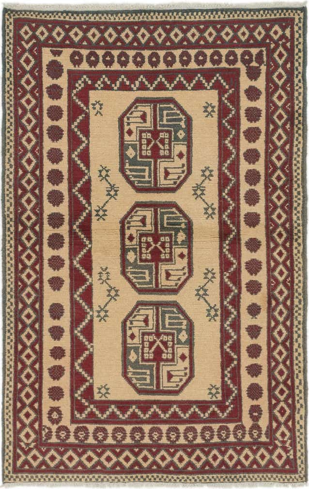 3' 2 x 5' Hand Knotted Afghan Akhche Wool Rug
