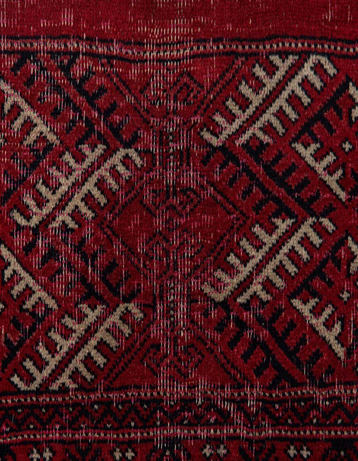 Detail image of 6' 6 x 10' 1  Hand Knotted Afghan Ersari Oriental Wool Rug