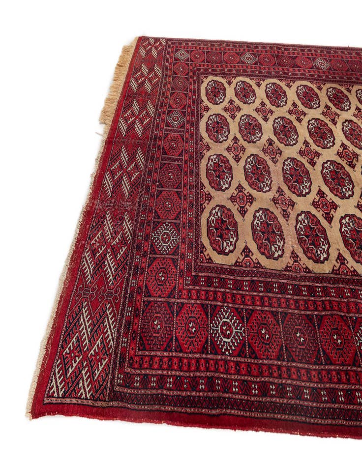 Detail image of 6' 6 x 10' 1  Hand Knotted Afghan Ersari Oriental Wool Rug