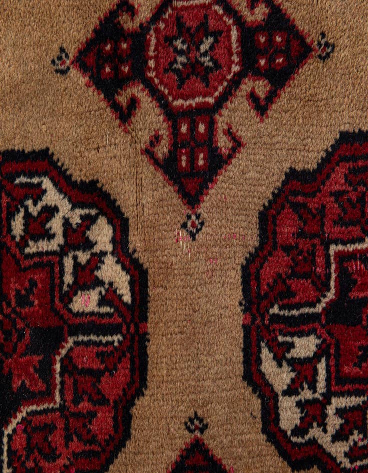 Detail image of 6' 6 x 10' 1  Hand Knotted Afghan Ersari Oriental Wool Rug