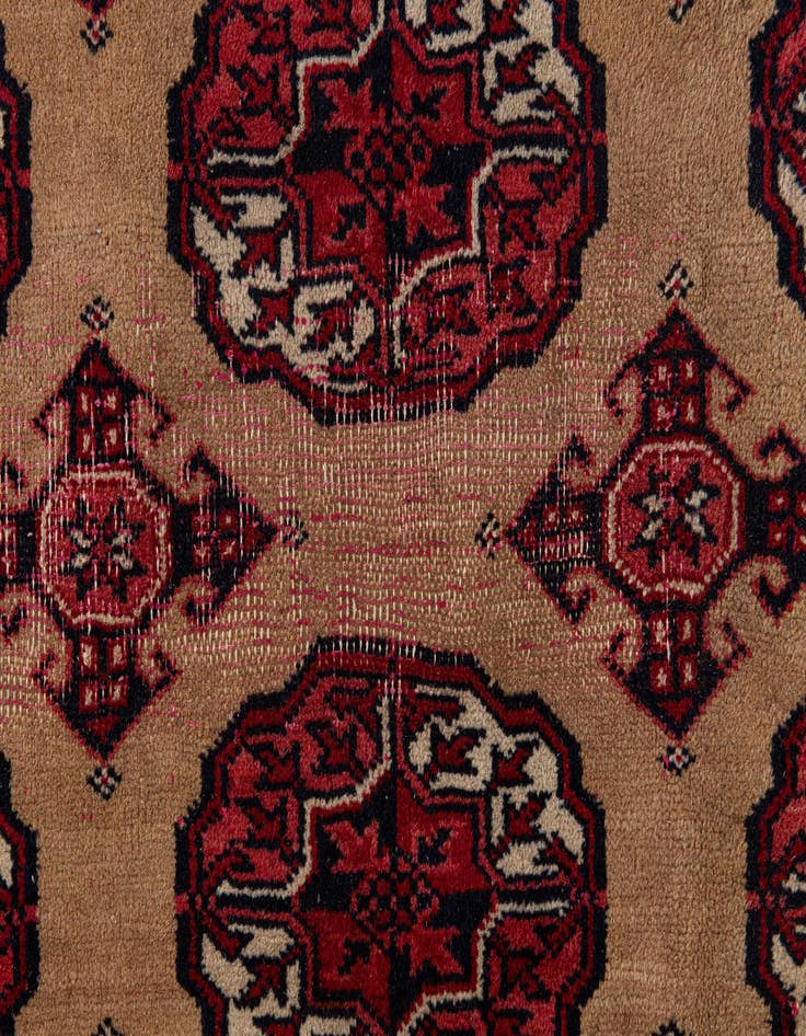 Detail image of 6' 6 x 10' 1  Hand Knotted Afghan Ersari Oriental Wool Rug