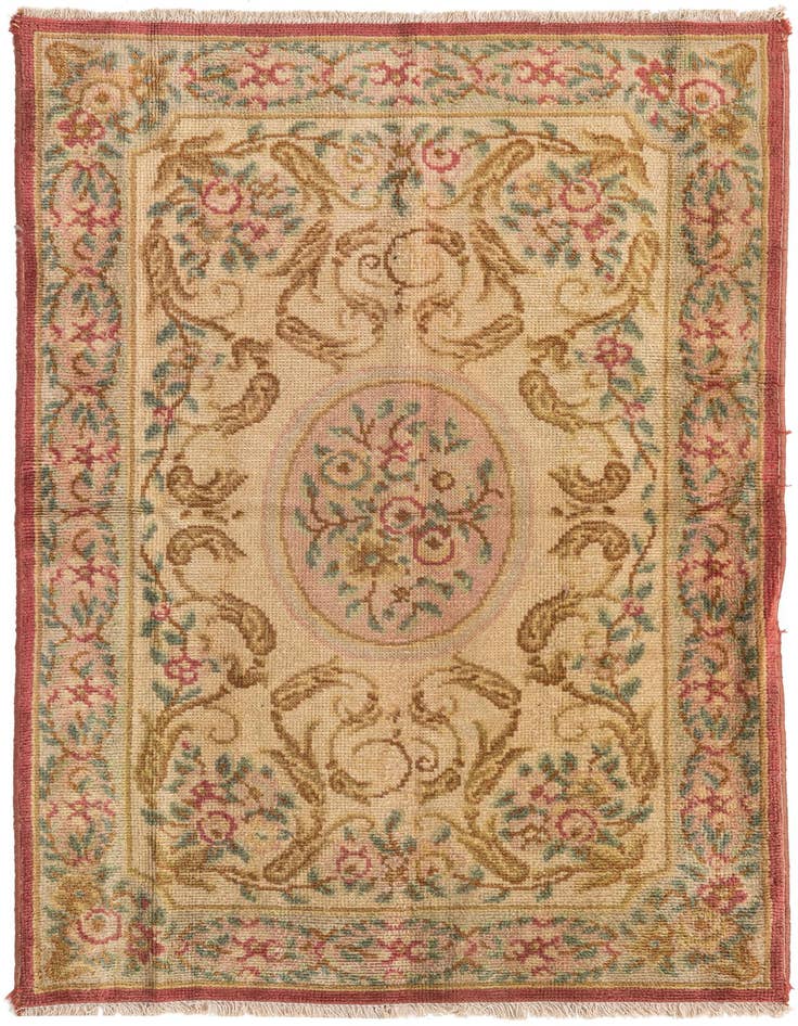 Detail image of 3' 2 x 5' Hand Knotted Antique Finish Wool Rug
